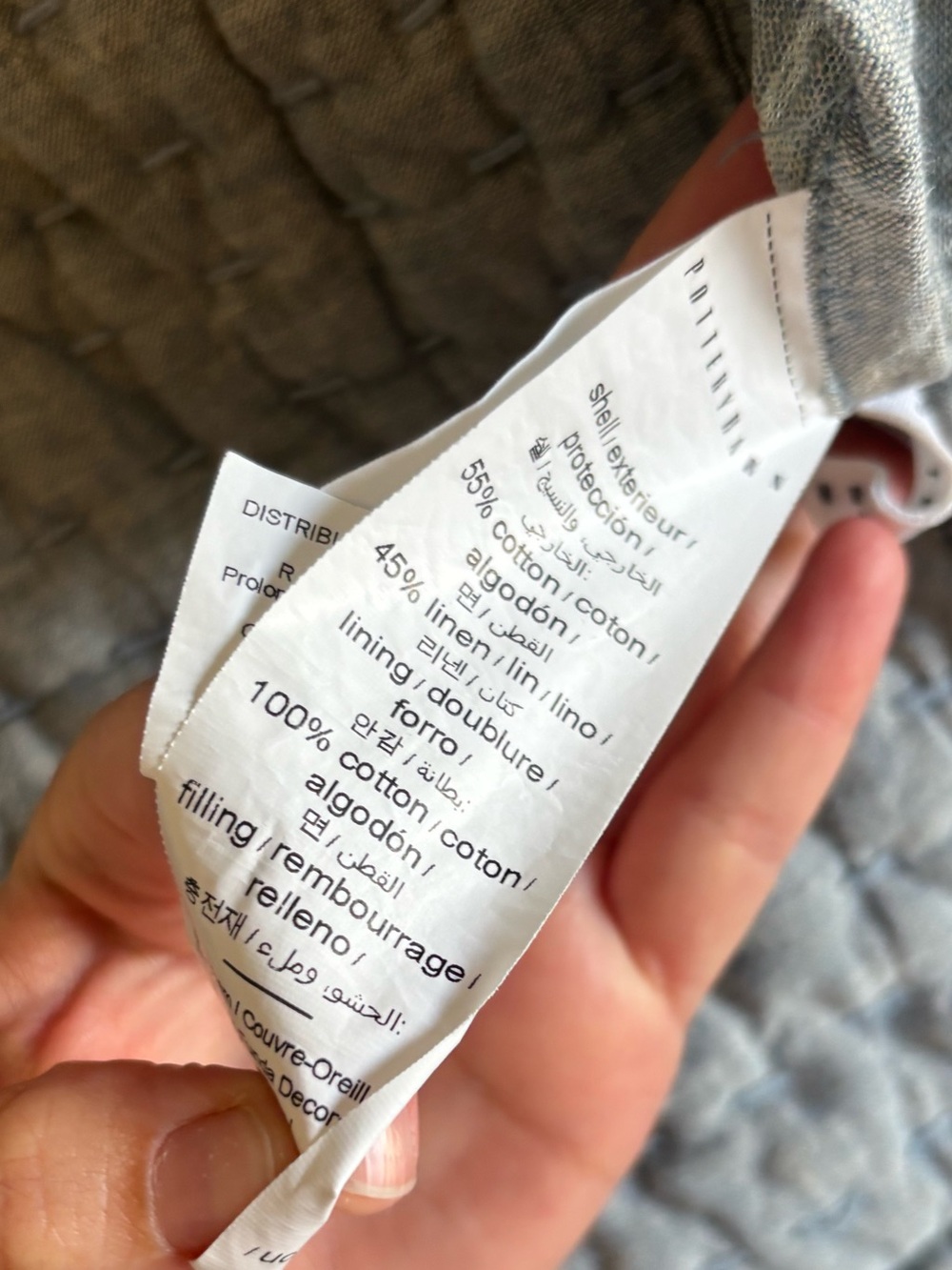 Pair of Pottery Barn Pick Stitch Cotton Linen Shams- King- Chambray - Picture 6 of 10